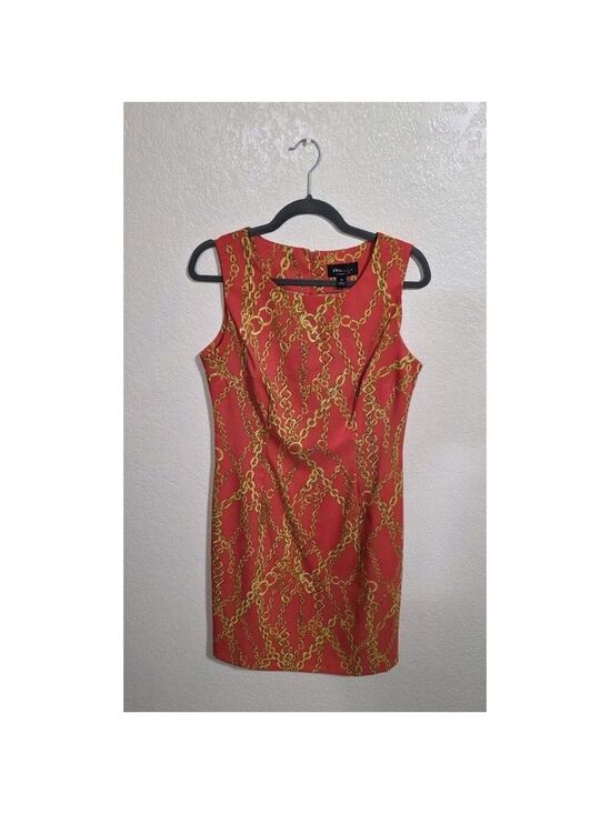 Ronni Nicole Dresses & Skirts - RN Studio Ronni Nicole Sleeveless Fitted Orange Chain Design Women's Dress Sz 10